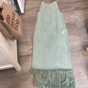 Zara knit maxi sundress with fringe Sz small
